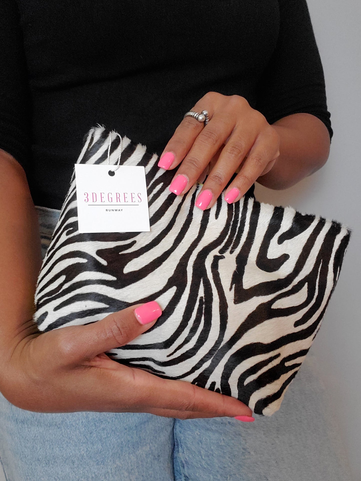 Mini Zoe Clutch - Zebra