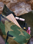 Limited edition Camouflage and  Black Leather Clutch
