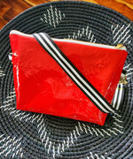 Red 2 Times Runway Clutch with Shoulder Strap
