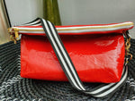 Red 2 Times Runway Clutch with Shoulder Strap